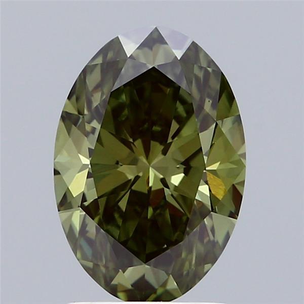 2.00 Ct. Fancy Deep Green Oval Lab Grown Diamond