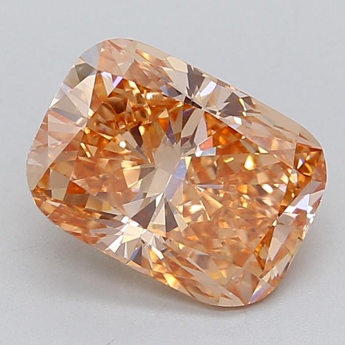 4.01 Ct. Fancy Intense Pinkish Orange Cushion Lab Grown Diamond