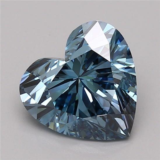 2.58 Ct. Fancy Vivid Blue Heart Lab Grown Diamond