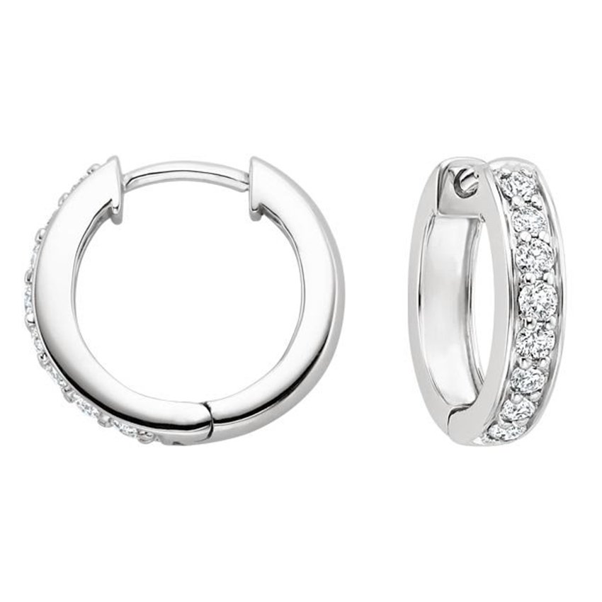 Luxe Diamond Huggie Earrings (1/2 ct. tw.) in 18K White Gold