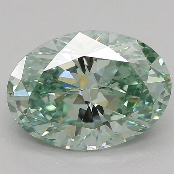 1.08 Ct. Fancy Vivid Green Oval Lab Grown Diamond