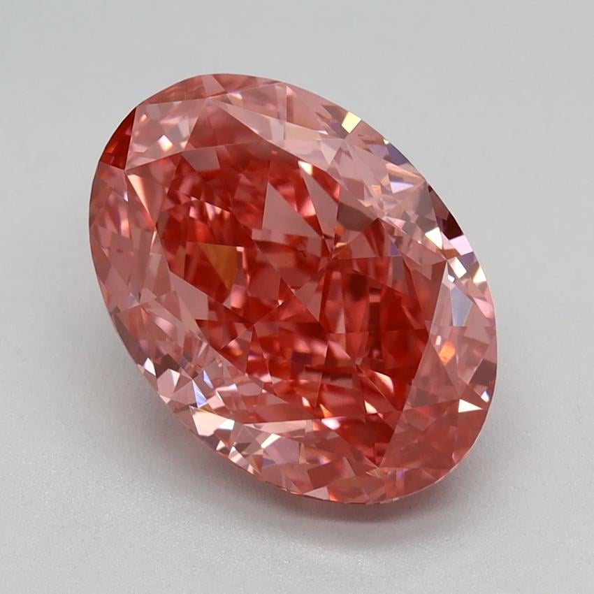 2.71 Ct. Fancy Vivid Pink Oval Lab Grown Diamond