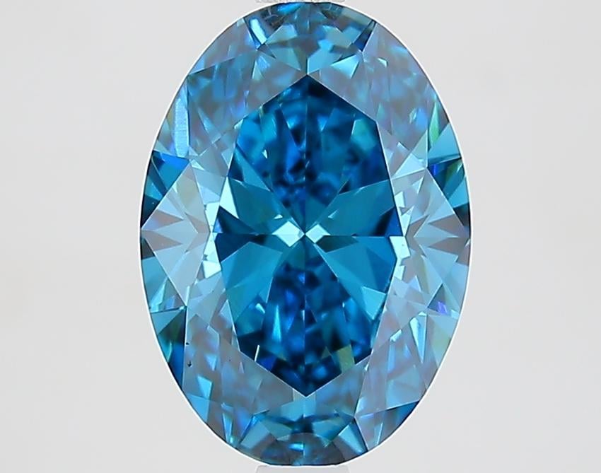 2.55 Ct. Fancy Vivid Blue Oval Lab Grown Diamond