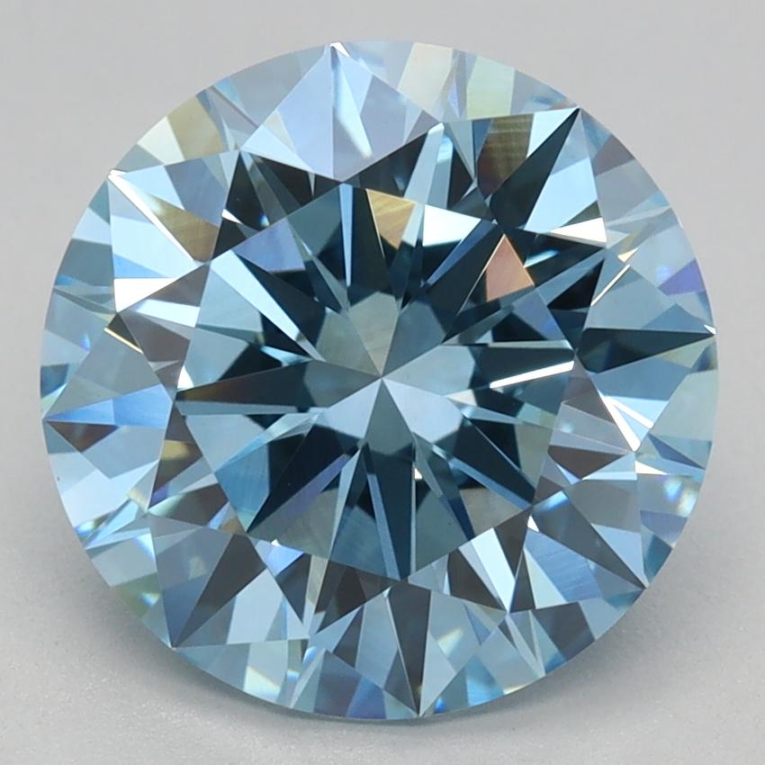 3.10 Ct. Fancy Vivid Blue Round Lab Grown Diamond