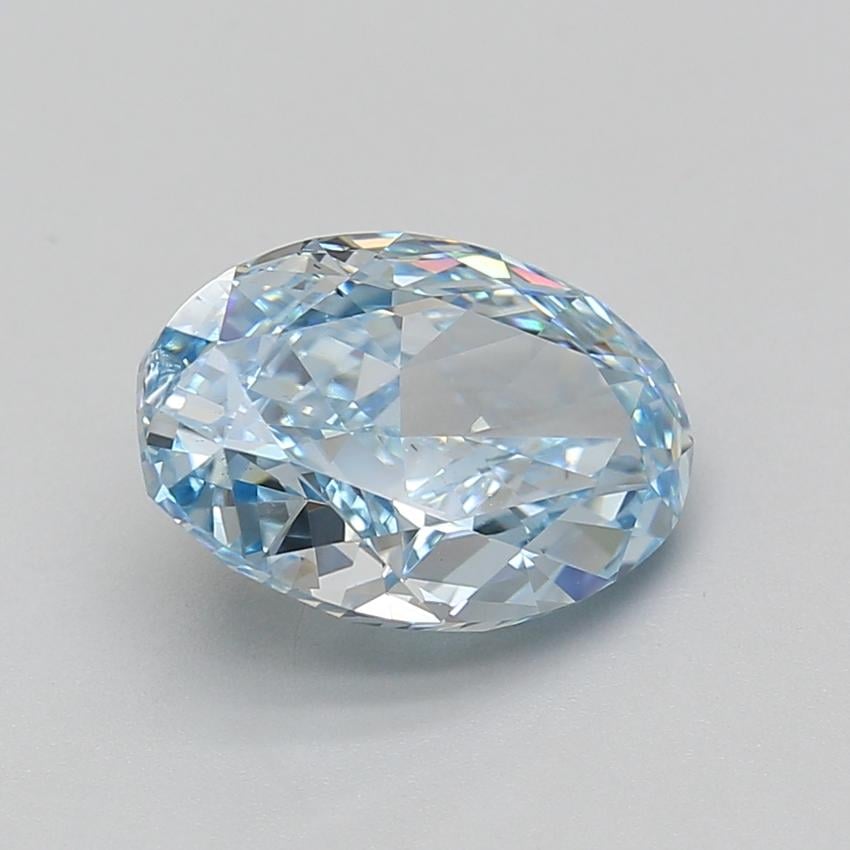 4.03 Ct. Fancy Vivid Blue Oval Lab Grown Diamond