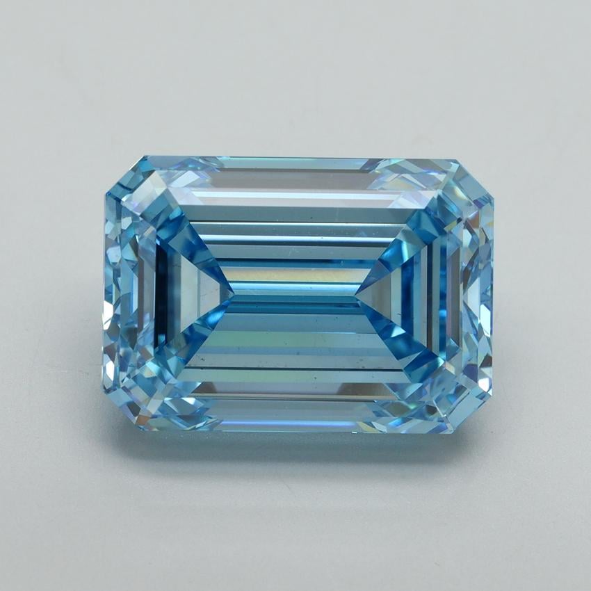 12.04 Ct. Fancy Vivid Blue Emerald Lab Grown Diamond