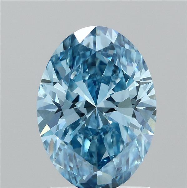 1.56 Ct. Fancy Vivid Blue Oval Lab Grown Diamond