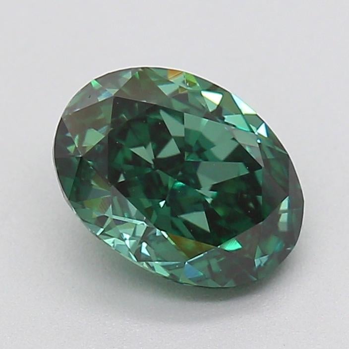 1.02 Ct. Fancy Vivid  Green Oval Lab Grown Diamond