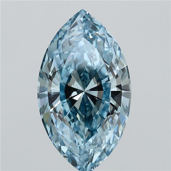 5.54 Ct. Fancy Vivid  Blue Marquise Lab Grown Diamond