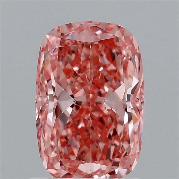 1.59 Ct. Fancy Vivid  Pink Cushion Lab Grown Diamond