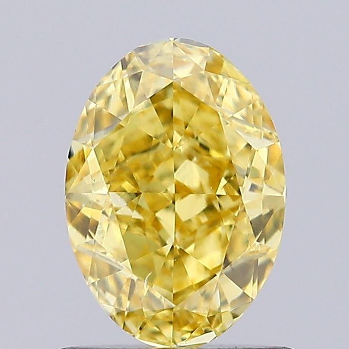 0.99 Ct. Fancy Vivid  Yellow Oval Lab Grown Diamond