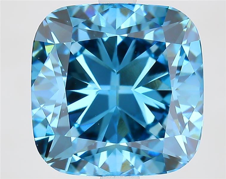 4.62 Ct. Fancy Vivid  Blue Cushion Lab Grown Diamond