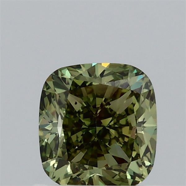 1.02 Ct. Fancy Vivid Green Cushion Lab Grown Diamond