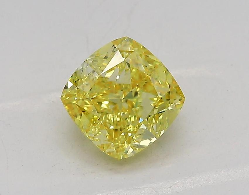 1.01 Ct. Fancy Vivid Yellow Cushion Lab Grown Diamond