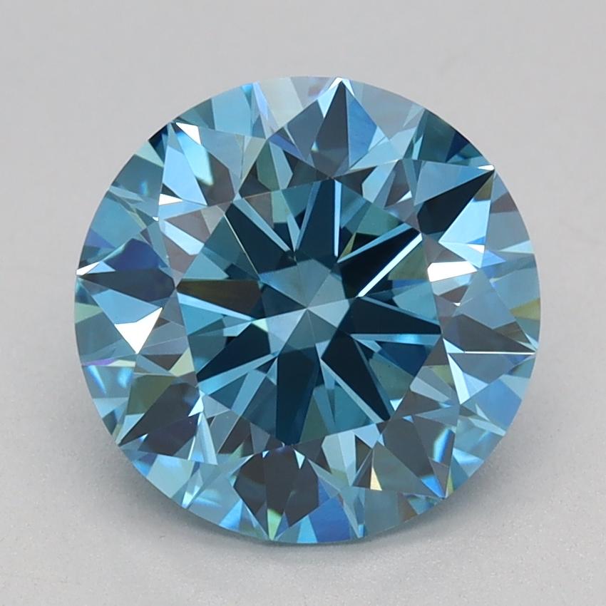 1.92 Ct. Fancy Vivid Blue Round Lab Grown Diamond