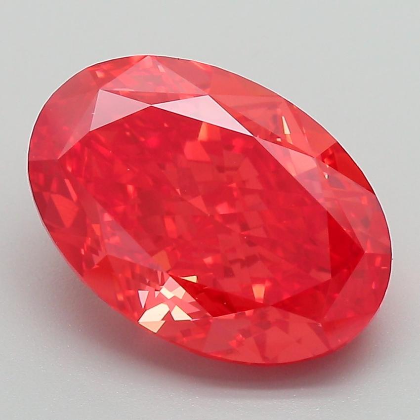 5.21 Ct. Fancy Vivid Red Oval Lab Grown Diamond