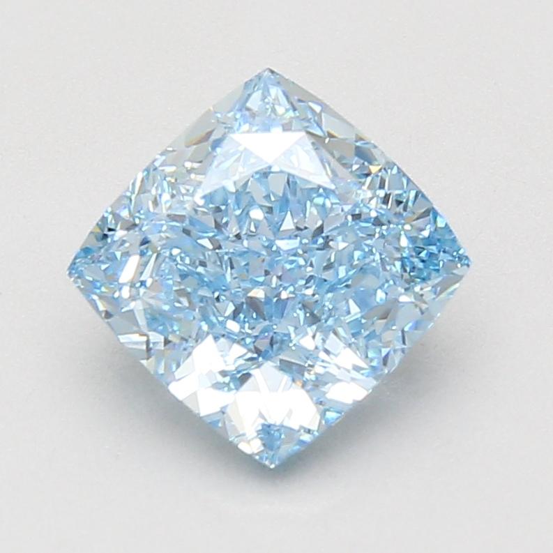3.09 Ct. Fancy Vivid Blue Cushion Lab Grown Diamond