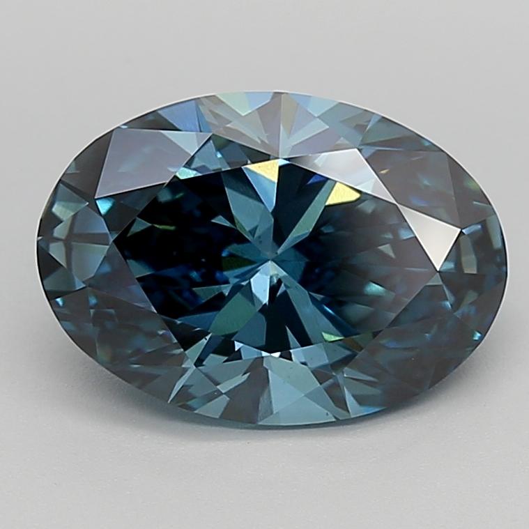 4.00 Ct. Fancy Deep  Blue Oval Lab Grown Diamond