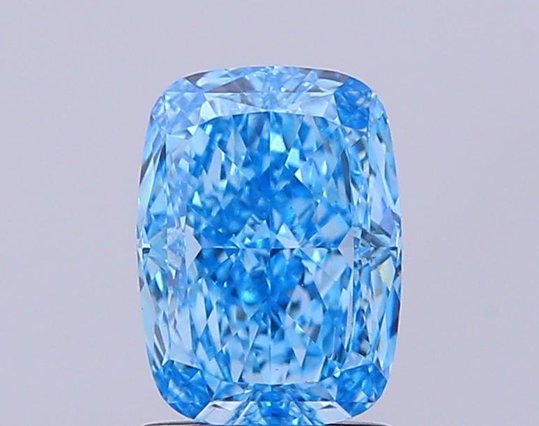 1.83 Ct. Fancy Vivid  Blue Cushion Lab Grown Diamond