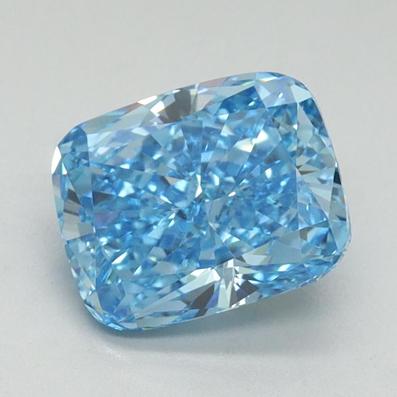 1.52 Ct. Fancy Vivid Blue Cushion Lab Grown Diamond