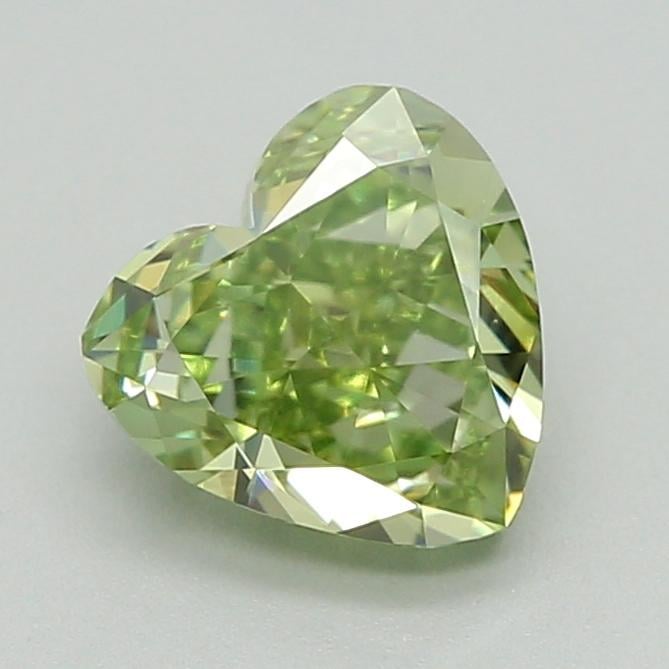 0.71 Ct. Fancy Vivid  Green Heart Lab Grown Diamond