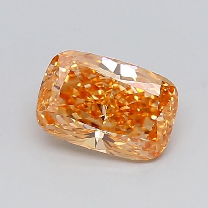 1.02 Ct. Fancy Vivid Brownish Orange Cushion Lab Grown Diamond