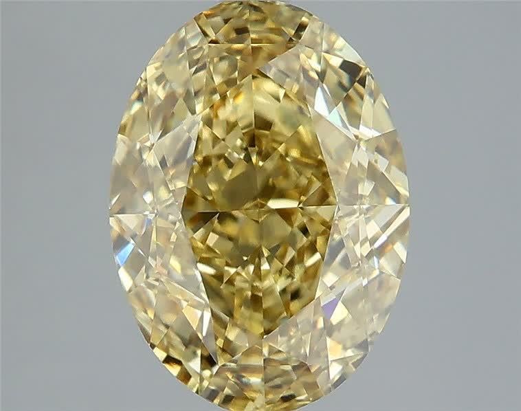 4.03 Ct. Fancy Intense Yellow Oval Lab Grown Diamond