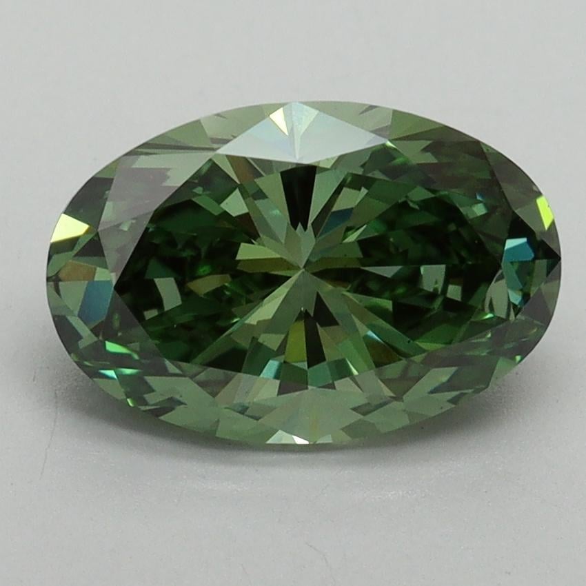 2.06 Ct. Fancy Vivid Pacific Green Oval Lab Grown Diamond