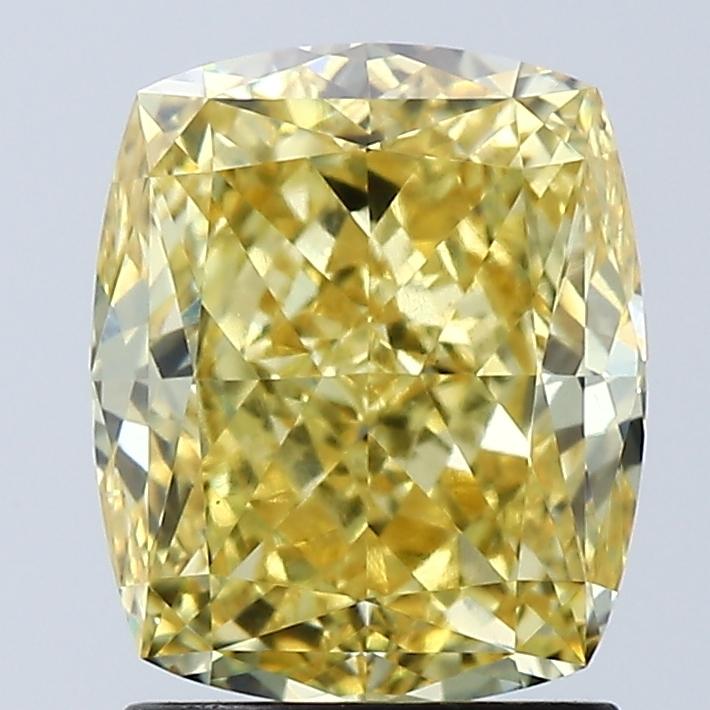2.08 Ct. Fancy Vivid Yellow Cushion Lab Grown Diamond