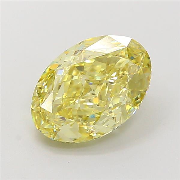 3.08 Ct. Fancy Intense Yellow Oval Lab Grown Diamond