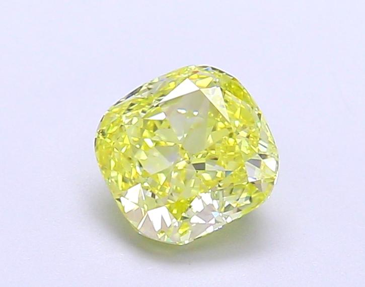 1.07 Ct. Fancy Intense  Yellow Cushion Lab Grown Diamond