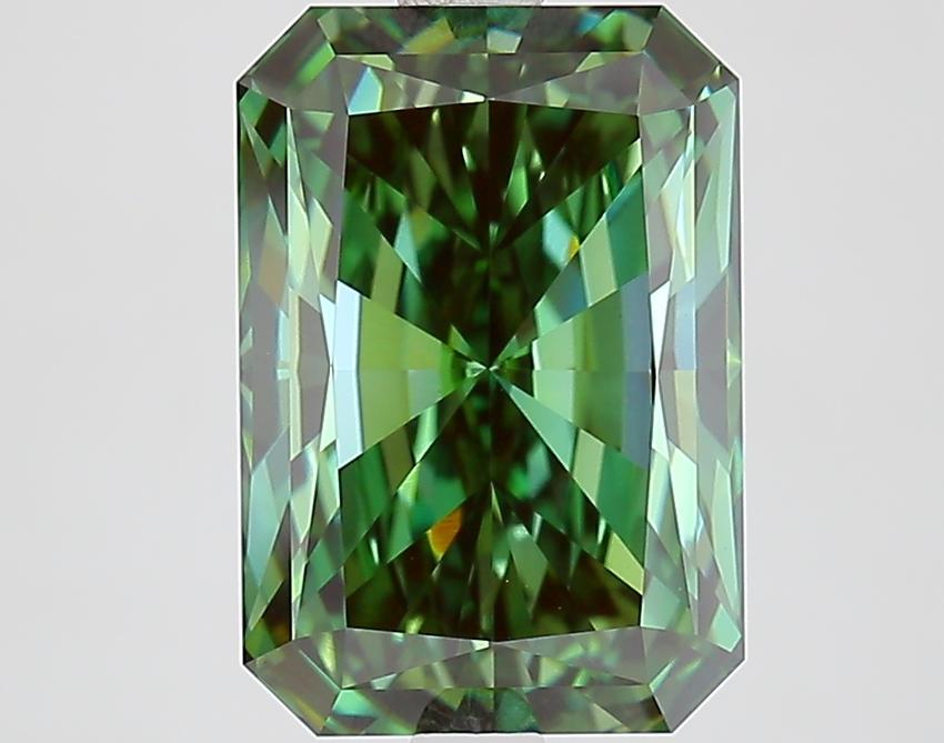 4.02 Ct. Fancy Vivid Green Radiant Lab Grown Diamond