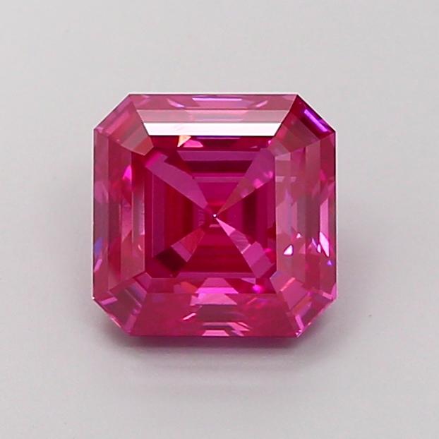 3.03 Ct. Fancy Vivid Pink Asscher Lab Grown Diamond