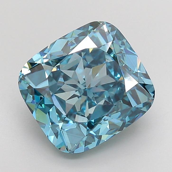 6.13 Ct. Fancy Vivid Blue Cushion Lab Grown Diamond