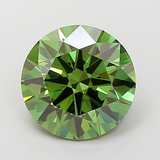 2.04 Ct. Fancy Vivid  Green Round Lab Grown Diamond