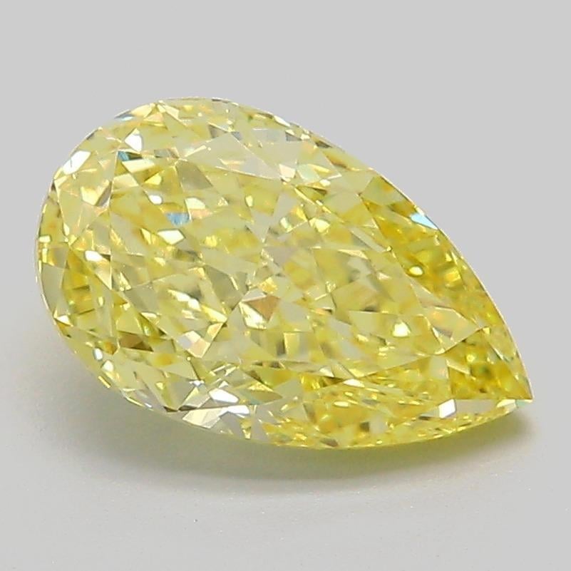 2.02 Ct. Fancy Vivid  Yellow Pear Lab Grown Diamond