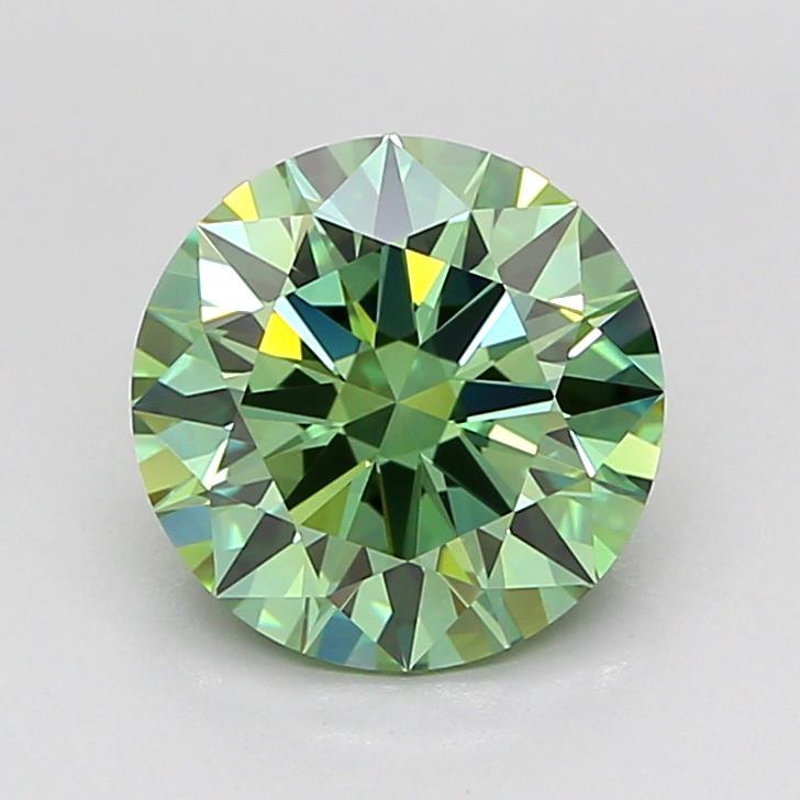 2.02 Ct. Fancy Vivid Green Round Lab Grown Diamond