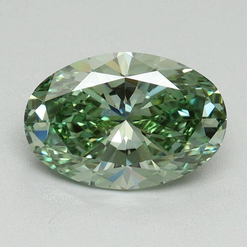 1.66 Ct. Fancy Vivid Pacific Green Oval Lab Grown Diamond
