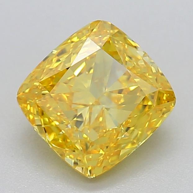 1.02 Ct. Fancy Vivid Yellow Cushion Lab Grown Diamond