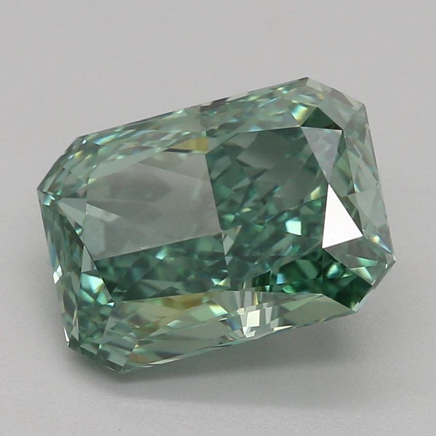 2.09 Ct. Fancy Vivid Green Radiant Lab Grown Diamond