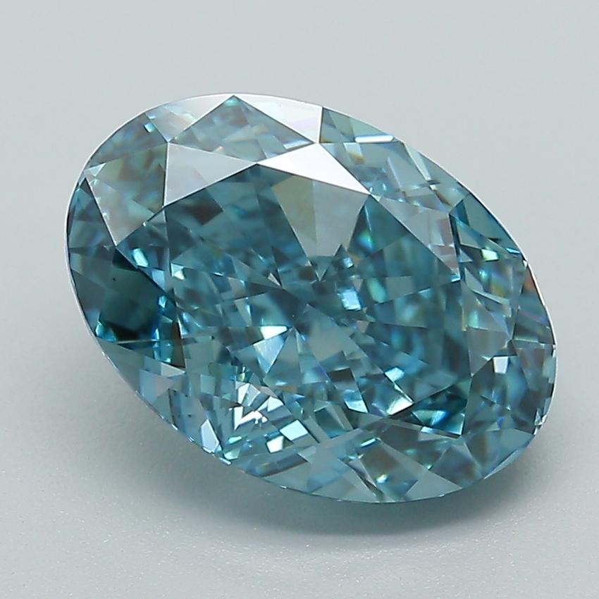 3.56 Ct. Fancy Vivid Blue Oval Lab Grown Diamond