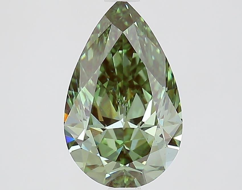 2.01 Ct. Fancy Vivid Green Pear Lab Grown Diamond