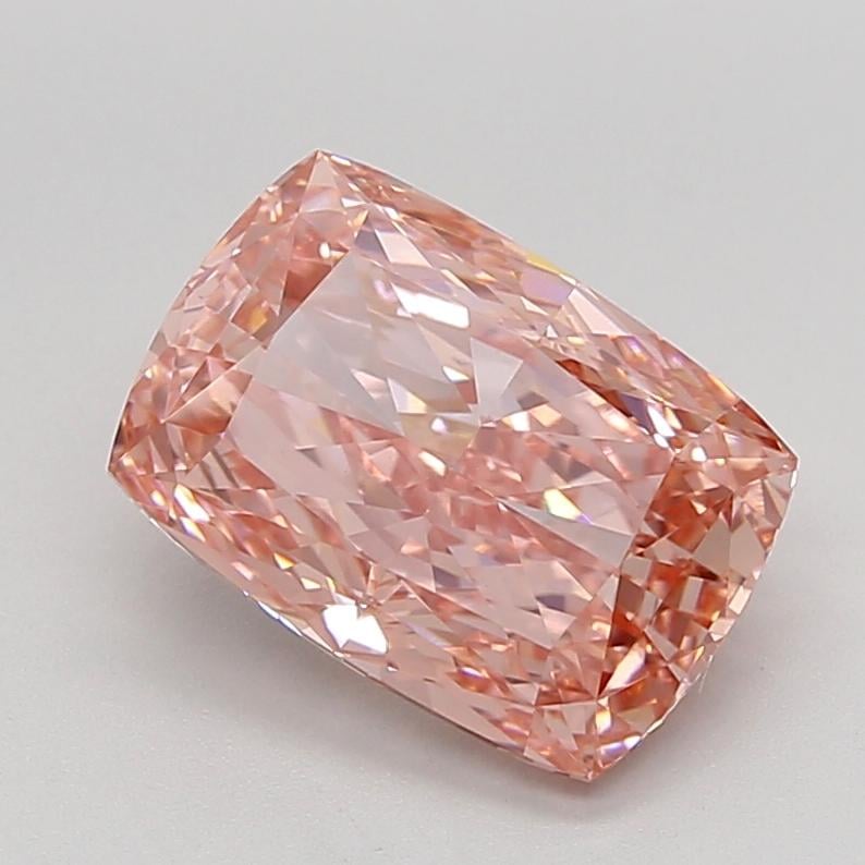 4.00 Ct. Fancy Vivid  Pink Cushion Lab Grown Diamond