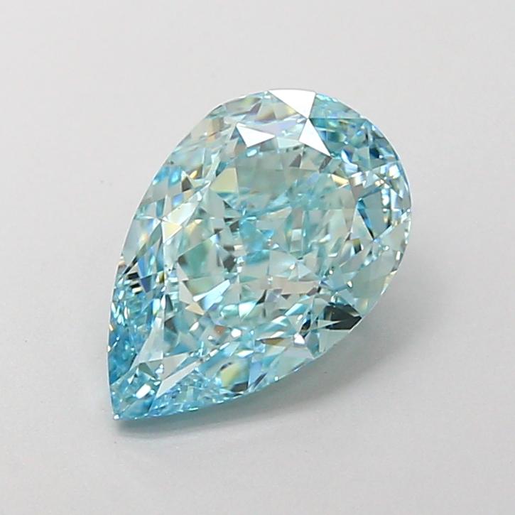 2.33 Ct. Fancy Vivid Greenish Blue Pear Lab Grown Diamond