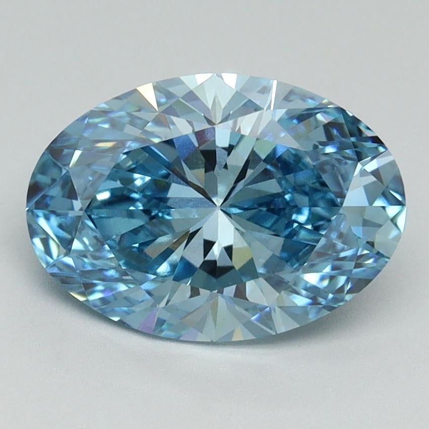 2.28 Ct. Fancy Vivid Blue Oval Lab Grown Diamond