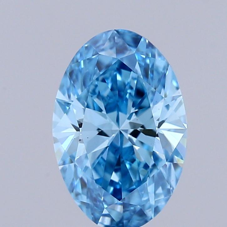 0.95 Ct. Fancy Vivid  Blue Oval Lab Grown Diamond