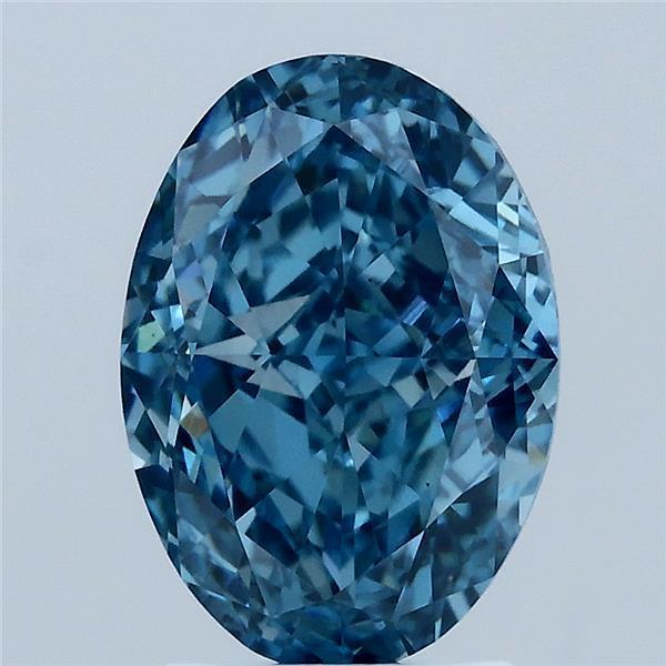 3.04 Ct. Fancy Vivid Blue Oval Lab Grown Diamond
