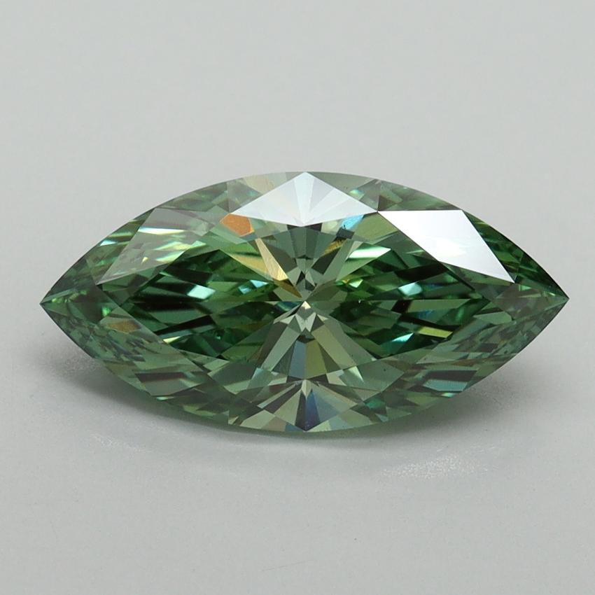 2.15 Ct. Fancy Vivid Pacific Green Marquise Lab Grown Diamond