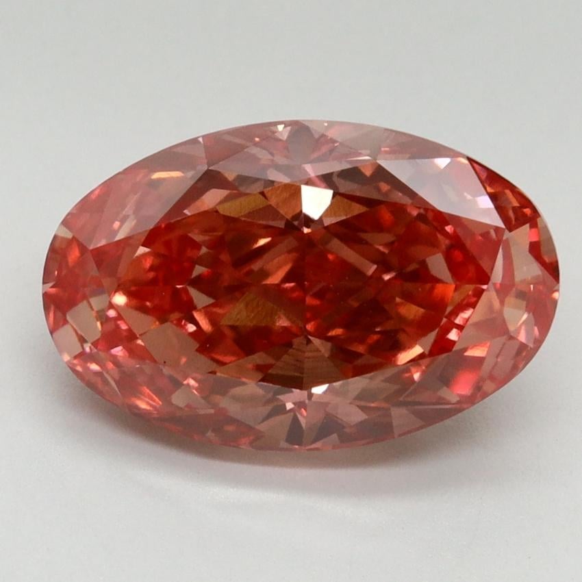 3.50 Ct. Fancy Vivid Red Oval Lab Grown Diamond