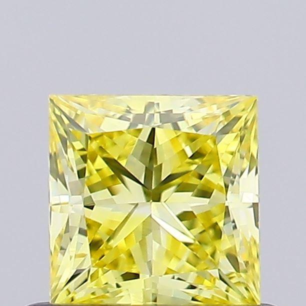 0.62 Ct. Fancy Vivid Yellow Princess Lab Grown Diamond